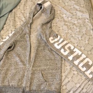 Girls grey justice hoodie